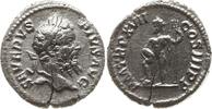 Römisches Kaiserreich Denar Septimius Severus, 193 - 211, Neptun steht n.l. Fuß auf Globus, hält Dreizack -