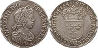 Frankreich, Königreich 1/4 Ecu a la mèche courte Ludwig XIV., 1643 - 1715, Paris -