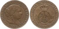 Spanien, Königreich 1 Centimo Isabella II., 1833 - 1868, Segovia, ohne Mzz. OM, 3-strahliger Stern -