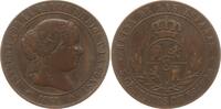 Spanien, Königreich 5 Centimos Isabel II., 1833 - 1868, Jubia, Mzz.: 4-strahlige Sterne -
