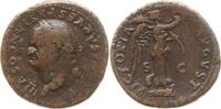 Römische Kaiserzeit As Vespasian, 69 - 79, Kopf l. / Victoria auf Schiff n.r., hält Kranz u. Palmzweig -