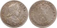 Frankreich, Königreich 1/4 Ecu a la mèche courte Ludwig XIV., 1643 - 1715, Paris -