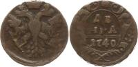 Russland Denga (1/2 Kopeke) 1740 Anna Ivanovna, 1730 - 1740 Sehr schön 83.67 元 含税 ＋  83.67 元 运费