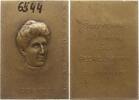 Frankreich, Elsass, Merkwiller-Pechelbronn Bronzeplakette v. Huguenin, a.d. Arbeiten in Pechelbronn 1901 - 1903, Anna de Chambrier -