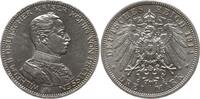 Kaiserreich Deutschland, Königreich Preußen 3 Mark Wilhelm II., 1888 - 1918, Kaiser in Uniform -