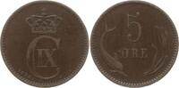 Dänemark, Königreich 5 Öre Christian IX., 1863 - 1906 -