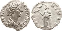 Römische Kaiserzeit Denar Diva Faustina II., DIVA FAV-S TINA PIA, AETER-NITAS, Aeternitas, Phönix, Globus -