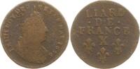 Frankreich, Königreich Liard de France Ludwig XIV., 1643 - 1715, Amiens, die 3. Ziffer der Jz. steht auf dem Kopf. -