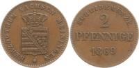 Sachsen-Meiningen, Herzogtum Cu 2 Pfennig 1869 Georg II., 1866 - 1914 Gu... 67.00 元 含税 ＋  83.75 元 运费