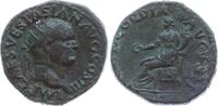 Römische Kaiserzeit Dupondius Vespasian, 69 - 79, IMP CAES VESPASIAN AVG COS III / CONCORDIA AVGVSTI -