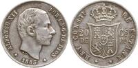 Philippinen 20 Centavos 1885 Alfonso XII. von Spanien, 1874 - 1885, Mani... 502.03 元 含税 ＋  83.67 元 运费