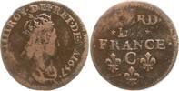 Frankreich, Königreich Liard de France Ludwig XIV., 1643 - 1715, Caen -