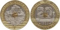 Frankreich, 5. Republik 20 Francs Bimetall, Mont Saint-Michel, V ouvert -