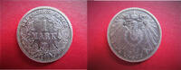 Kaiserreich 1 Mark großer Adler - Jg.17 - Kursmünze - Karlsruhe - Silber -