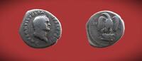 Antike / Rom / Römisches Kaiserreich / Roman coins Denar Vespasianus - Vespasian- Rom- Kopf n.r. 7 Adler n.l. - COS VI -