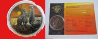 Niue 2 Dollars Niue - 2 NZ $ 1 oz silver coin + Rhodium - desert life - Meerkat -