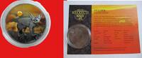 Niue 2 Dollars Niue - 2 NZ $ 1 oz silver coin + Rhodium - desert life - Fennex Fox -
