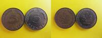 BRD 2 x 5 Pfennig Deutschland, 2 Münzen, 5 Pfennig 1967 G, J.382, -