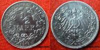 Deutsches Kaiserreich 1/2 Mark Halbe Reichsmark geschwärzt -