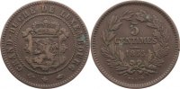 Luxemburg Cu 5 Centimes Willem III. der Niederlande 1849-1890. -