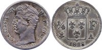 Frankreich 1/4 Franc Karl X. 1824-1830. -