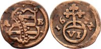 Sachsen-Altenburg Kipper Cu 6 Pfennig Johann Philipp und seine drei Brüder 1603-1625. -