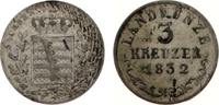 Sachsen-Meiningen 3 Kreuzer Bernhard Erich Freund 1803-1866. -