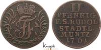 Schwarzburg-Rudolstadt Cu 2 Pfennig Johann Friedrich 1744-1767. -