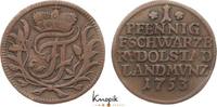 Schwarzburg-Rudolstadt Cu Pfennig Johann Friedrich 1744-1767. -