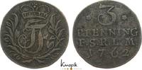 Schwarzburg-Rudolstadt Cu 3 Pfennig Johann Friedrich 1744-1767. -