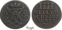 Hessen-Kassel Cu 4 Heller Friedrich II. 1760-1785. -