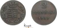 Sachsen-Meiningen Cu 2 Pfennig Bernhard Erich Freund 1803-1866. -
