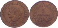 Frankreich Cu 5 Centimes Dritte Republik 1870-1940. -