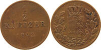WÜRTTEMBERG 1/2 KREUZER 1842 Wilhelm I. (1816-1864) S 58.57 元  ＋  58.49 元 运费