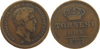 ITALY STATES TWO SICILIES 2 TORNESI Ferdinando II di Borbone (1830-1859) -