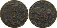 MEXICO 1/4 REAL OVERSTRUCK BOTH SIDES - REVERSE DATE 1836 -