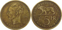 BELGIAN CONGO 5 FRANCS LEOPOLD III. (1934-1951) -