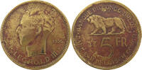 BELGIAN CONGO 5 FRANCS LEOPOLD III. (1934-1951) -