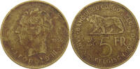 BELGIAN CONGO 5 FRANCS LEOPOLD III. (1934-1951) -