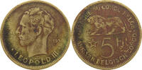 BELGIAN CONGO 5 FRANCS LEOPOLD III. (1934-1951) -