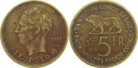 BELGIAN CONGO 5 FRANCS LEOPOLD III. (1934-1951) -
