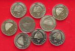 ÖSTERREICH 5 SCHILLING COLLECTION LOT AUSTRIA 5 SCHILLING PROOF 9PC -
