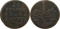 SACHSEN GOTHA ALTENBURG 1 1/2 PFENNIG Friedrich III. (1732-1772) -