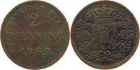 BAYERN 2 PFENNIG Ludwig II. 1864-1886 -