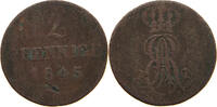 BRAUNSCHWEIG CALENBERG HANNOVER 2 PFENNIG Ernst August 1837-1851 -