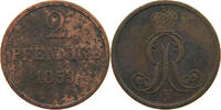 BRAUNSCHWEIG CALENBERG HANNOVER 2 PFENNIG Georg V. 1851-1866. -