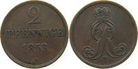 BRAUNSCHWEIG CALENBERG HANNOVER 2 PFENNIG Georg V. 1851-1866. -