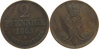 BRAUNSCHWEIG CALENBERG HANNOVER 2 PFENNIG Georg V. 1851-1866. -