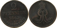 BRAUNSCHWEIG CALENBERG HANNOVER 2 PFENNIG Georg V. 1851-1866. -