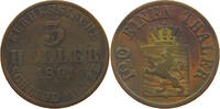 HESSEN KASSEL 3 HELLER Friedrich Wilhelm I. 1847-1866 -